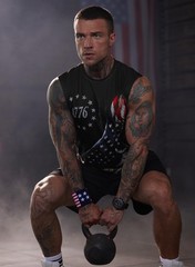 Mainfini Mens Fourth Of July Black 1776 American Flag Full Coverage Sleeveless