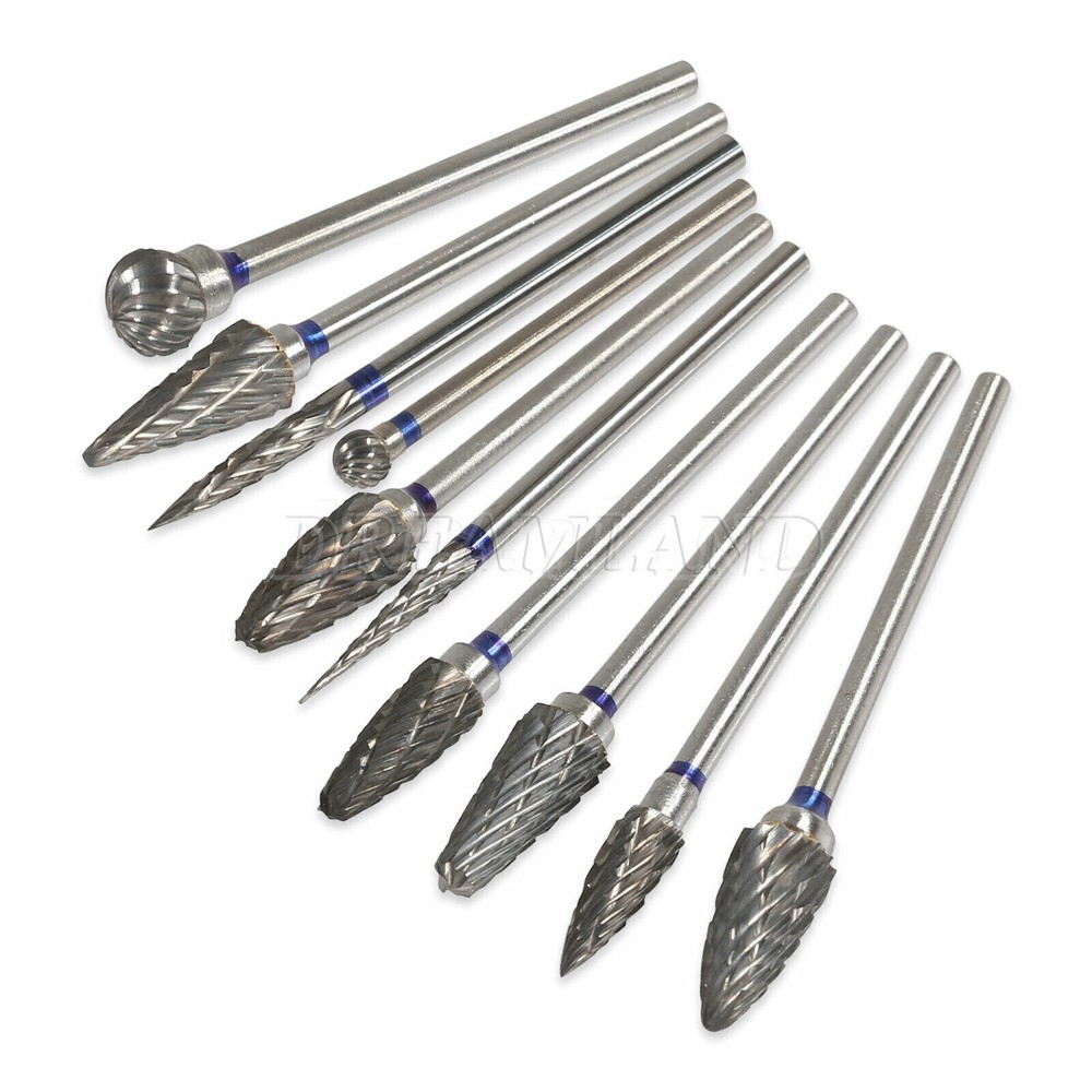 10 Dental Tungsten Carbide Cutter Burs Plaster Alloy Acrylic Drill 2.35MM HP2.35