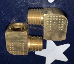 2 X Merit 1/8” Male/Female NPT BRASS STREET ELBOW 1/8” MNPT X 1/8” FNPT 90 STEAM