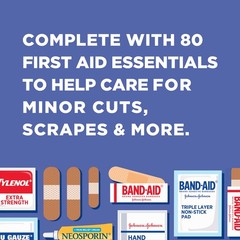 Band-Aid Brand Travel Ready Portable Emergency First Aid Kit For Minor Wound
