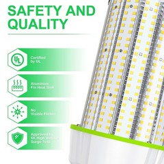 (2-Pack) 480V LED Corn Light 200W (800w HID MH HPS Eq.) Warehouse High Bay Bulb