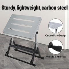 Welding Table 46″x18″ Folding Steel Workbench 1000Lbs Capacity Adjustable Height