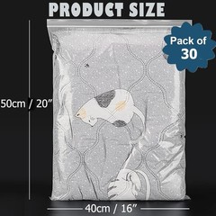 20 Pcs Clear Clothing Storage Bag Plastic Zipper Storage Bags 4 Gallon 16″ x …