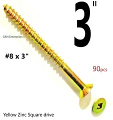 Square Bugle Head #8×3″ Coarse Thread Exterior Zinc Yellow Screw (90 pcs)
