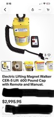Electric Lifting Magnet Walker CER-5 Lift 600 Pound Capacity. 2022 Model