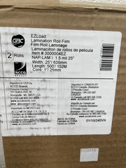 2 PACK GBC EZLOAD FILM LAMINATION ROLL 3000004EZ 1.5 ml. 25” X 500′. NAP-LAM