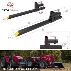 60″ 4000lb Clamp on Bucket Pallet Heavy Duty Forks for Tractor Loader Bucket US