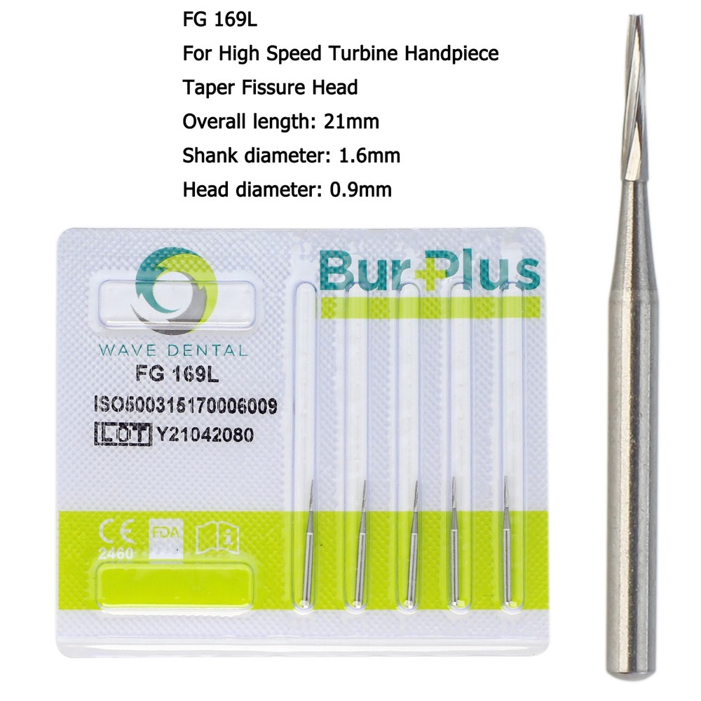 Wave Dental Carbide Burs FG 169L Bur For High Speed Handpiece 1.6mm Midwest