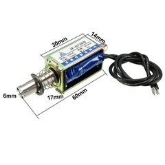 DC 12V 300mA 12W 5N 10mm,Pull,Push Type Linear Motion Electromagnet Solenoid