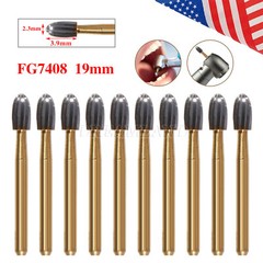 10Pcs Dental Tungsten Carbide Burs Trimming & Finishing Egg Football Bur FG 7408