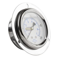 2.5″ Liquid Filled Pressure Gauge 0-100 PSI 1/4″ NPT CBM Panel Flush Mount