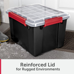 Sterilite 8.5 Gallon Small Gasket Tote, IP68 WaterProof Plastic Storage Bin