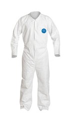 Dupont TY151 Tyvek 400 Coverall XL w/ Open Wrists & Ankles, Snap Front, 25/Case