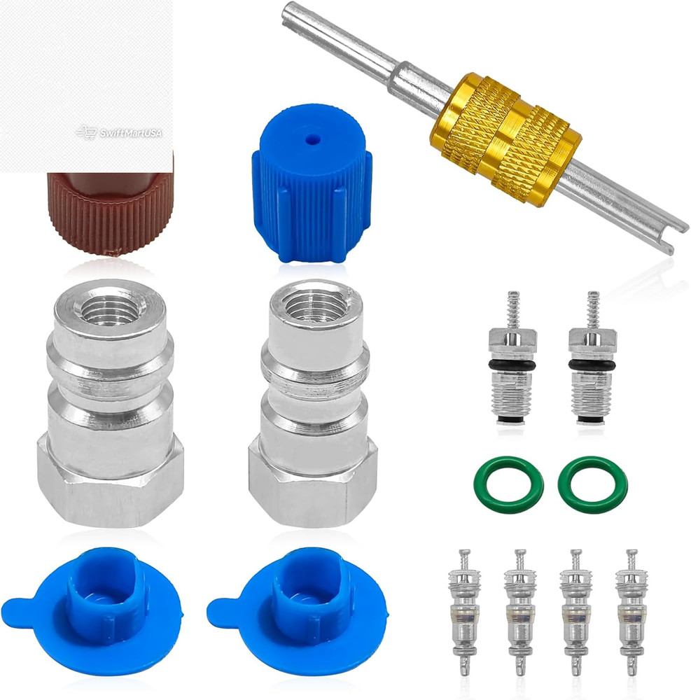 R12 to R134A Conversion Kit, AC Retrofit Fitting Adapter Kit,R12 R22 to R134A Hi
