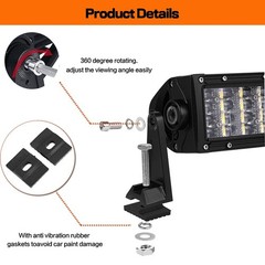 Side Brackets, LEDOPPO Light Bar Mounting Brackets Kit – Universal Straight &…