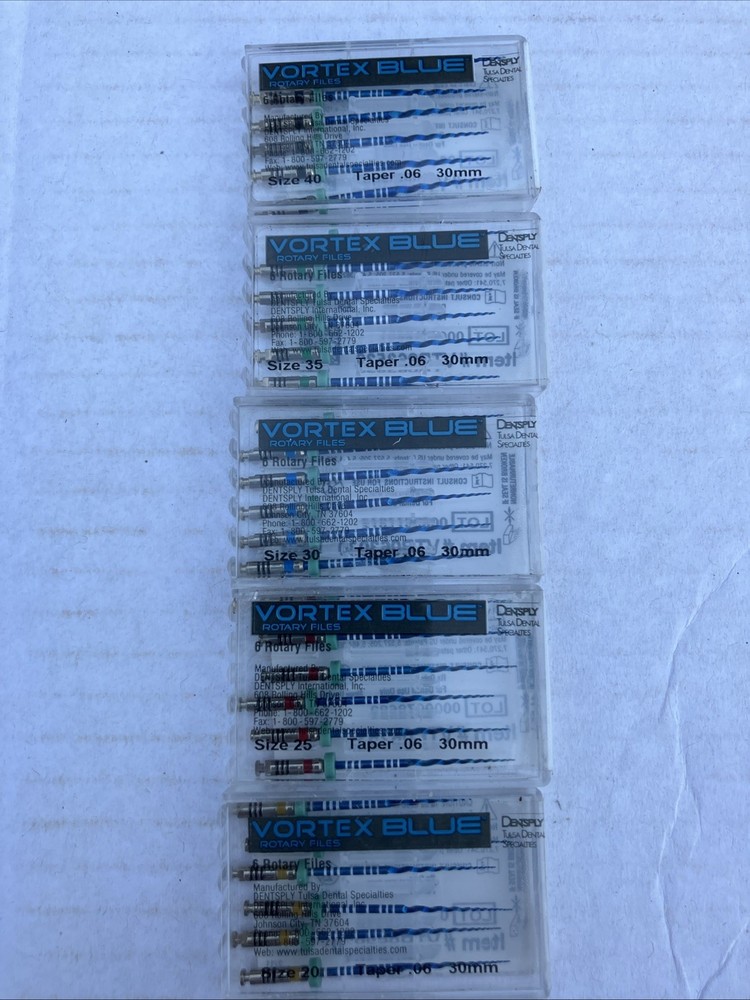 Dentsply Tulsa Dental Vortex Blue .06 Taper rotary files 30mm