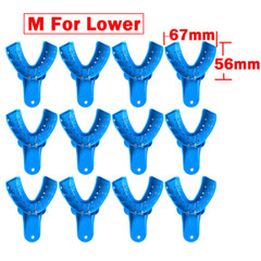 12 Pcs Dental Impression Trays Perforated Plastic Autoclavable Trays EASYINSMILE