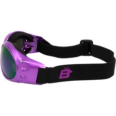 Birdz Eyewear Eagle Purple Foam Padded Goggles ReflecTech Purple Mirror Lenses