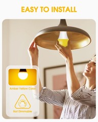 Flaspar 150W Equivalent Yellow LED Bug Light Bulbs Equivalent,