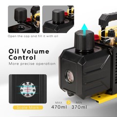 7.2CFM 2 Stage Vacuum Pump 3/4HP Rotary HVAC Refrigeration Air Conditioning AC