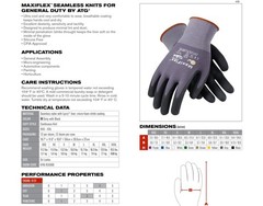 34-874 Work Gloves Nitrile MicroFoam Grip Palm and Fingers Excellent Grip and…