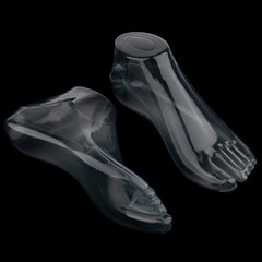 Female Plastic Foot Model Tools for 22 x 9 x 7.62 centimeter, Transparent
