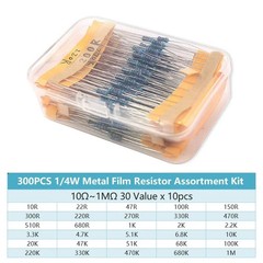 30 Values 1% 1/4W Metal Film Resistors Resistance Assortment Kit 10Ω~1M ohm US