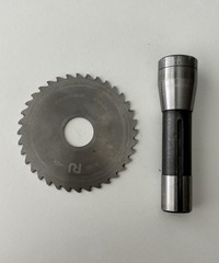 4″ Diameter x 5/64” Thick 36 Teeth Slitting Saw x 1” Arbor Hole HSS + R8 Arbor