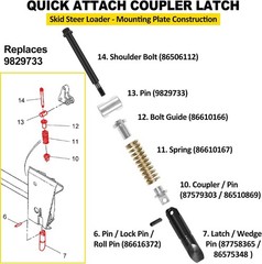 9829733 Quick Attach Coupler Latch for Case/New Holland L180 LX665 L160 L175