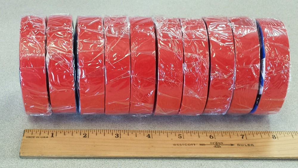 ( 10 Pack ) B17 35 General PVC Red Vinyl Electrical tape 3/4″ x 66FT (22yds)
