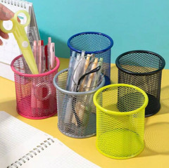 1 pc Black Durable Metal Mesh Pencil Holder Organizer for Office,School Supplies