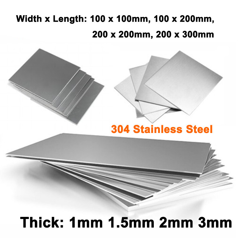 Stainless Steel Plate Sheet Metal Panel Solid Board 1mm 1.5mm 2mm 3mm Thickness