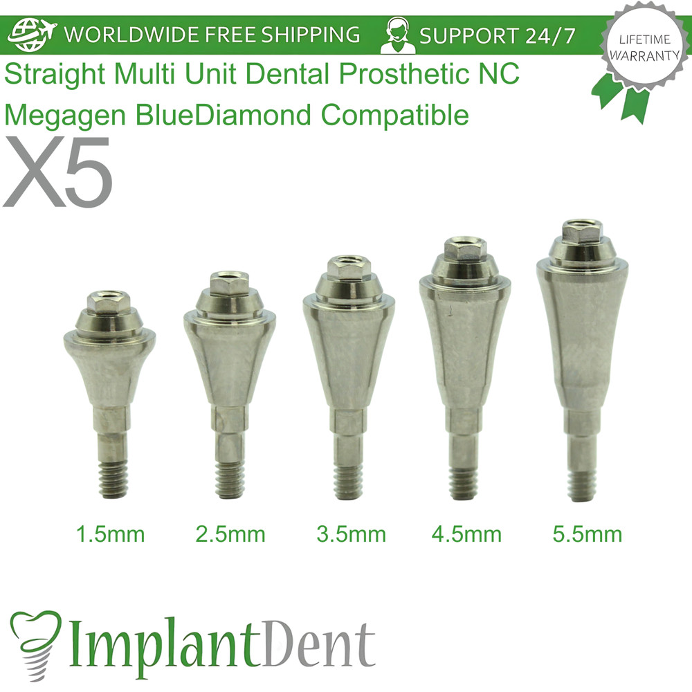 X5 Straight Multi Unit Dental Prosthetic NC Megagen BlueDiamond Compatible