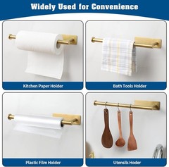 theaoo Paper Towel Holder – Under Cabinet Paper Towel Holder SATIN BRASS