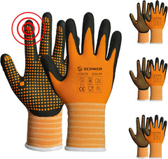 Schwer 3 Pairs LT5619 Work Gloves Micro-Foam Nitrile Coated, Level 4 Abrasion Re