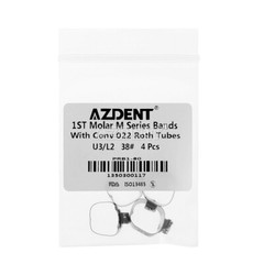 4Pcs Dental Ortho 1st Molar Buccal Tube with Bands Conv Roth.022 35#-40+#