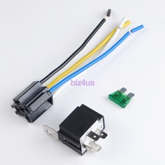 6 Pack 12V DC 30 Amp 4-Pin Automotive Relay Harness Set Switch Fuse US