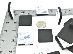 1.5″ Square Silicone Rubber Feet 3/16″ Thick 3M Adhesive Furniture Bumpers