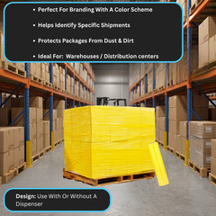 Dark YELLOW Hand Stretch Wrap Cast Film 15″x1500′ 63 Ga 4 Rolls
