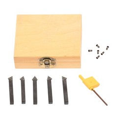 5* 1/4″ Straight Lathe Indexable Carbide Insert Turning Tooling Bit Holder Set