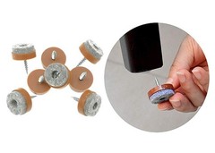 ALIMITOPIA 40pcs Screw-on Furniture Felt Pad Chair Glide 20mm(Brown), Brown