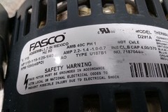 Fasco D291A 1/40; 1/25; 1/15; 1/10 HP 1050 RPM 115VAC Room Air Conditioner Motor