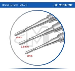 Dental Elevator LUXATING Root Instruments STRAIGHT SERRATED Tip 3mm, 3.5mm, 4mm