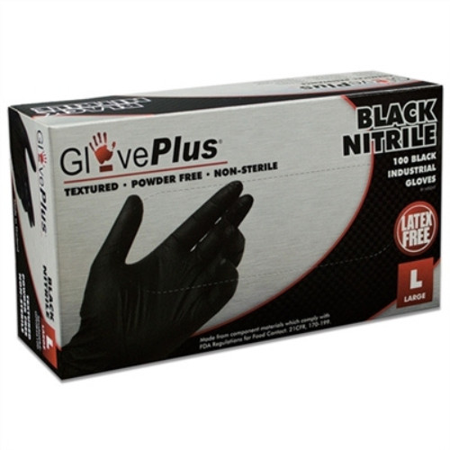 AMMEX GPNB46100 GlovePlus Black Nitrile Gloves – Case of 10 Box (1000 Gloves)
