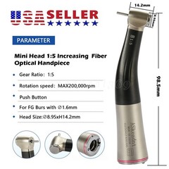 1:5 ratio Dental Fiber Optic LED Contra Angle Handpiece Inner 4 Spray /Rotor DL