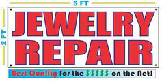 JEWELRY REPAIR Banner Sign NEW Larger Size for PAWN Shop Junk Resale Store