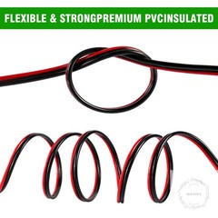 18 Gauge Wire 100FT, 2 Conductors Electrical Wire Red and Black Cable Low Voltag