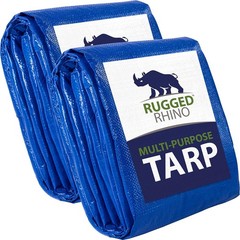 Rugged Rhino All Weather 100% Waterproof 8' x 10' (2 Pack), Blue