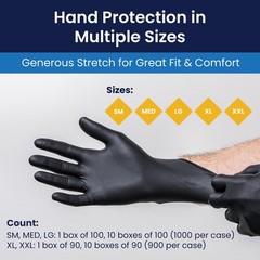 Adenna Dark Light Disposable Nitrile Gloves – 9 Mil, Heavy Duty Work Rubber G…