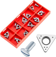 20 Pcs 6914-10 Negative Rake Carbide Insert Brake Lathe Bits | with Mounting Scr